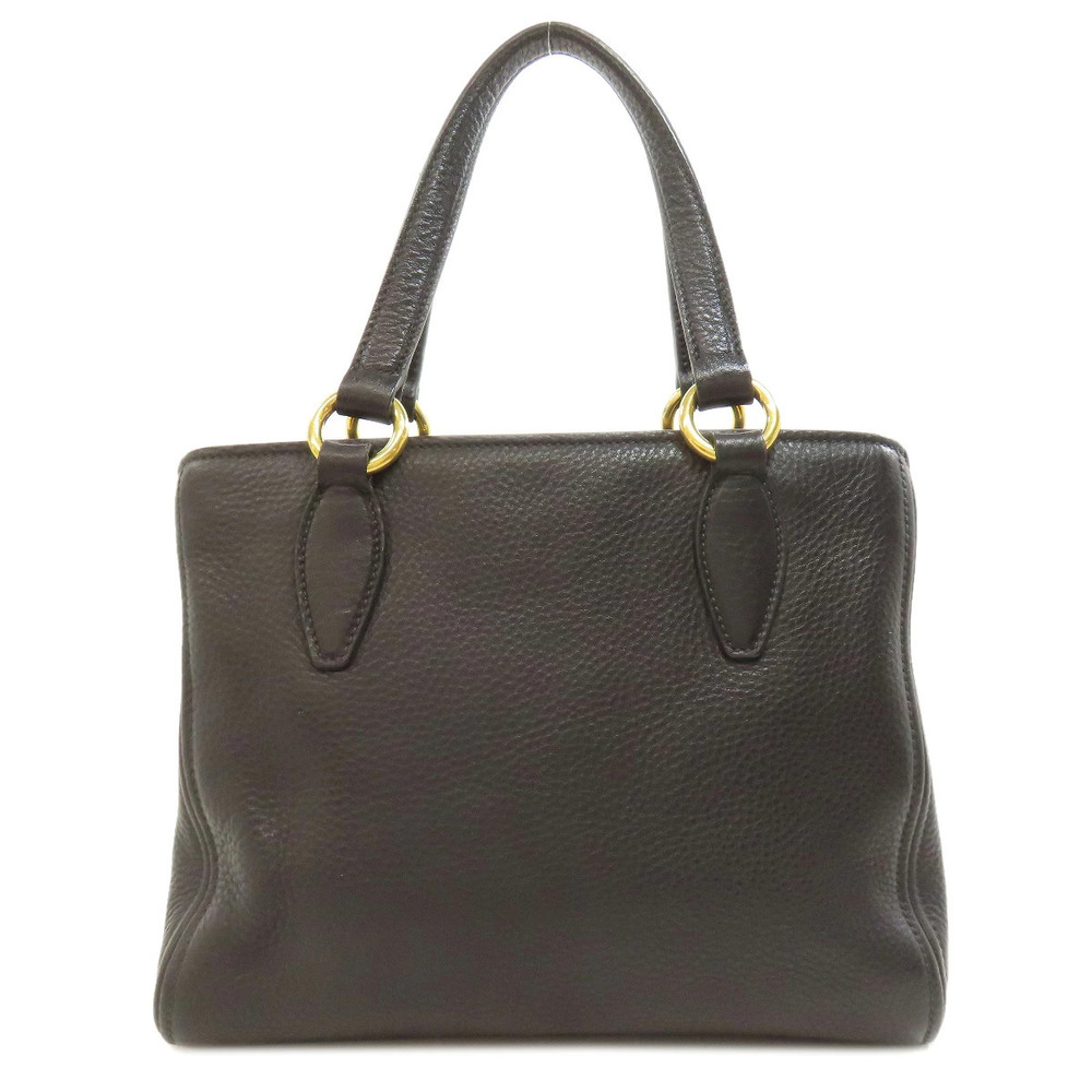 Miu Miu 2way black textured tote satchel leather Black